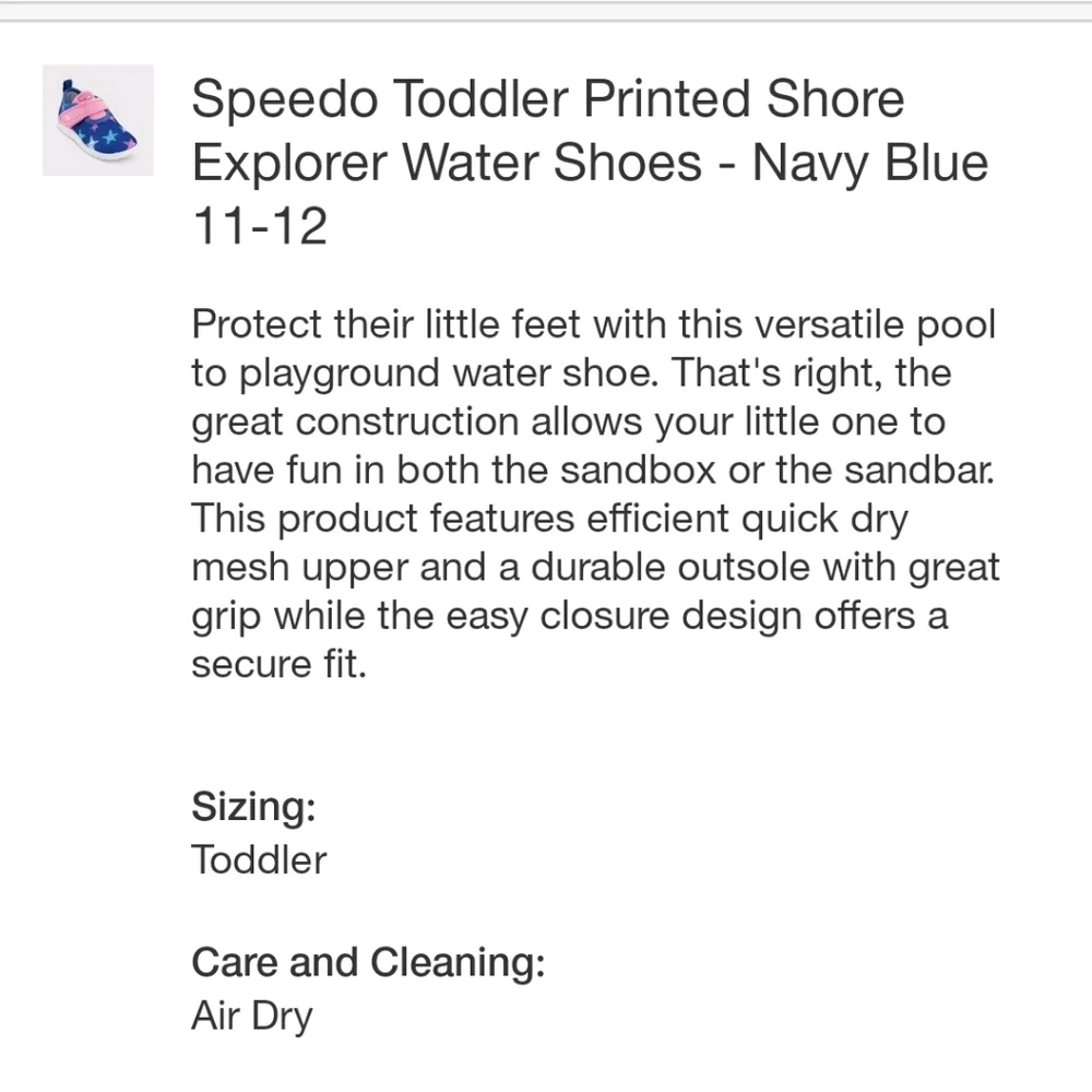 Speedo Toddler Printed Shore Explorer Water Shoes
